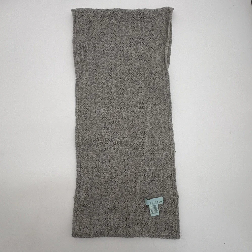 Celeste Scarf Womens One Size Gray‎ Wool Cashmere Cowl Neck Warmer Fall Winter